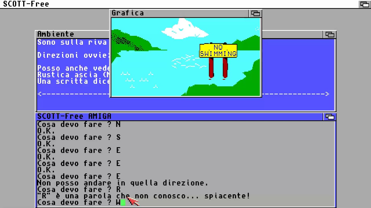 AMIGA ADVENTURE LAND TERRA D'AVENTURRA Italian traslation for Scott Adams Adventure interpreter 1