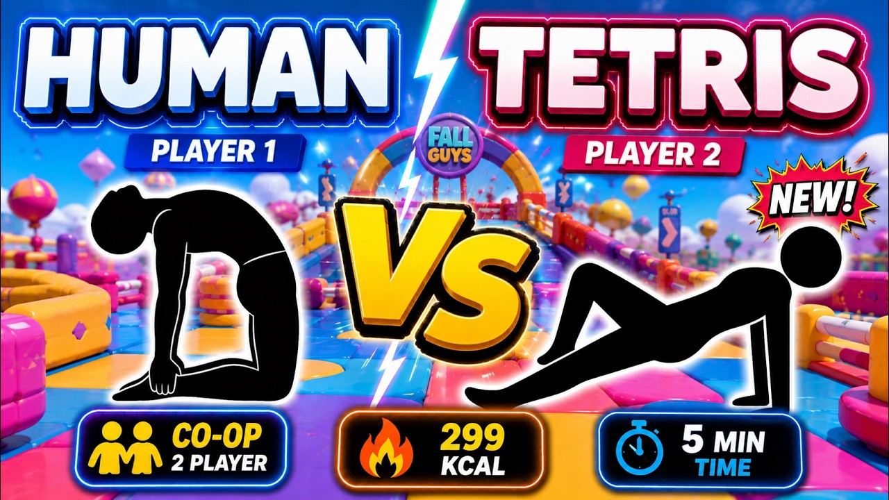 LAST TO FALL WINS! 🏆 1v1 Human Tetris Battle (2 Players) | Immersive Interactive Warm-Up