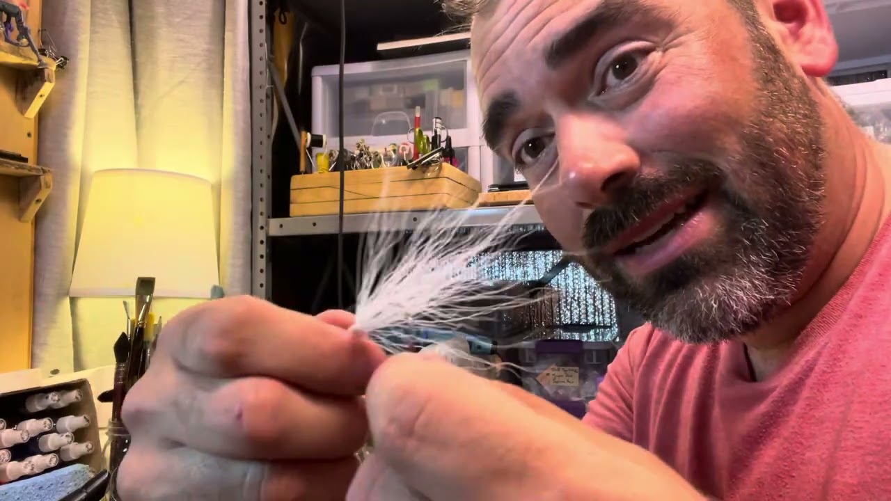Tying up Fluke and Sea Bass bucktail teasers for high low rigs and 3 way spoon rigs tipped with gulp
