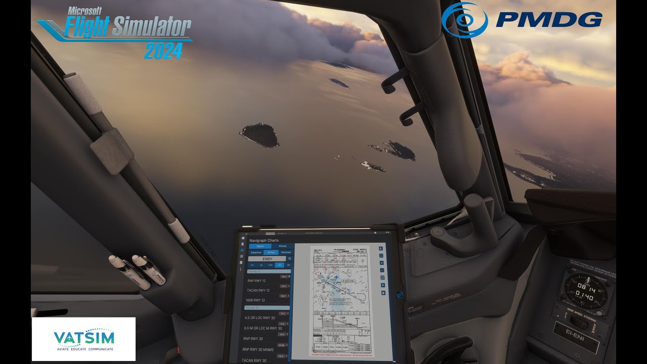 Priblizenie RNP 12 v ENRY | PMDG 737 | MSFS2024
