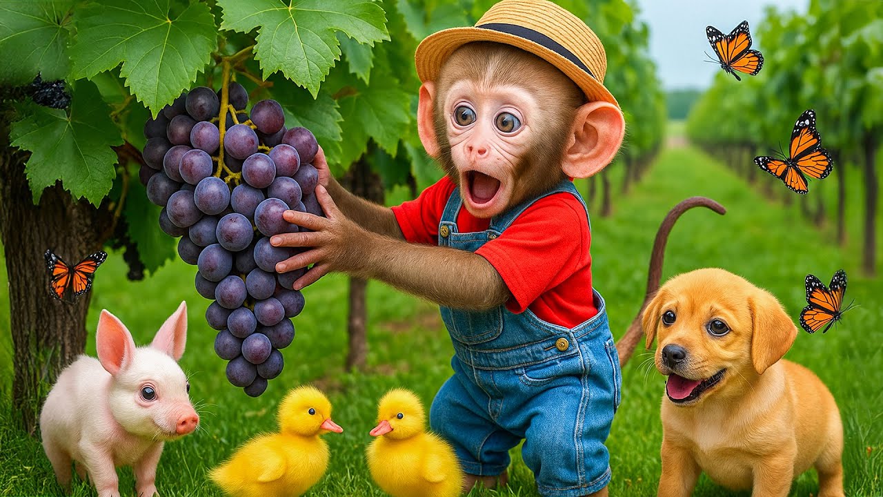 Monkey Nana Drives a Tractor to Find the Missing Duckling 🦆🚜 | Unexpected Farm Adventure