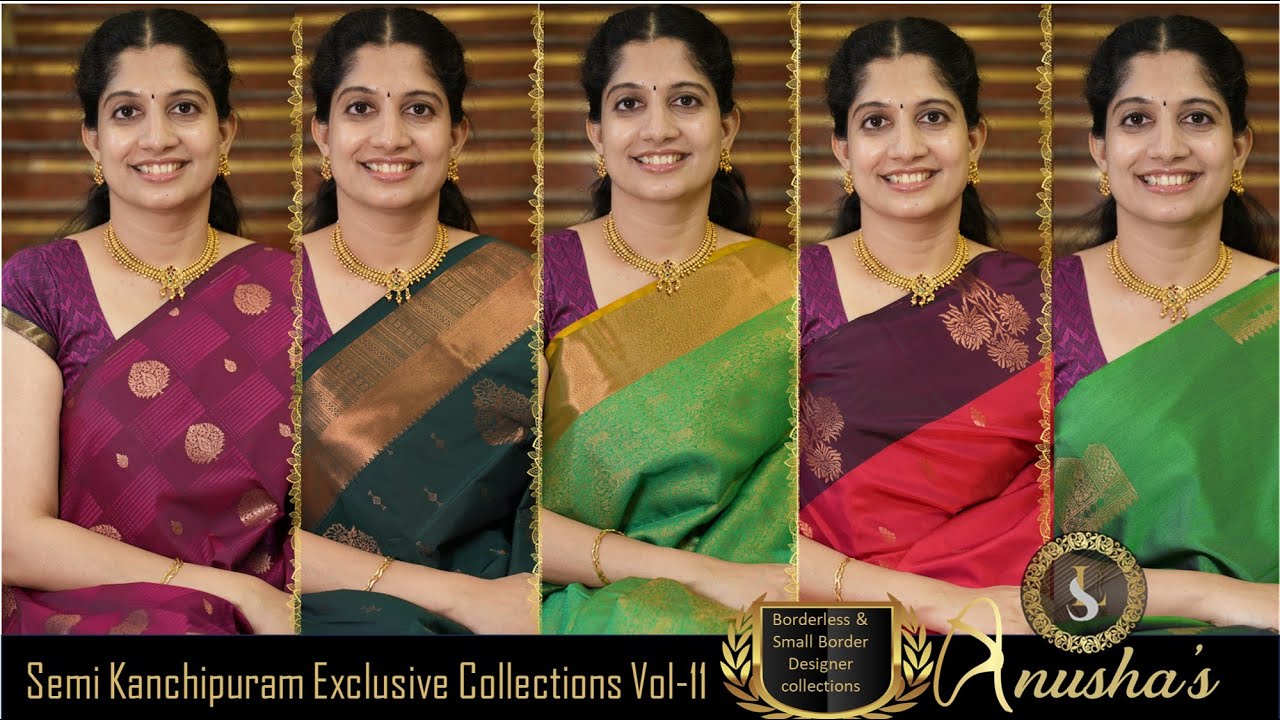 Exclusive Semi Kanchipuram Silk Sarees | VOL 11 Borderless & Small Borders