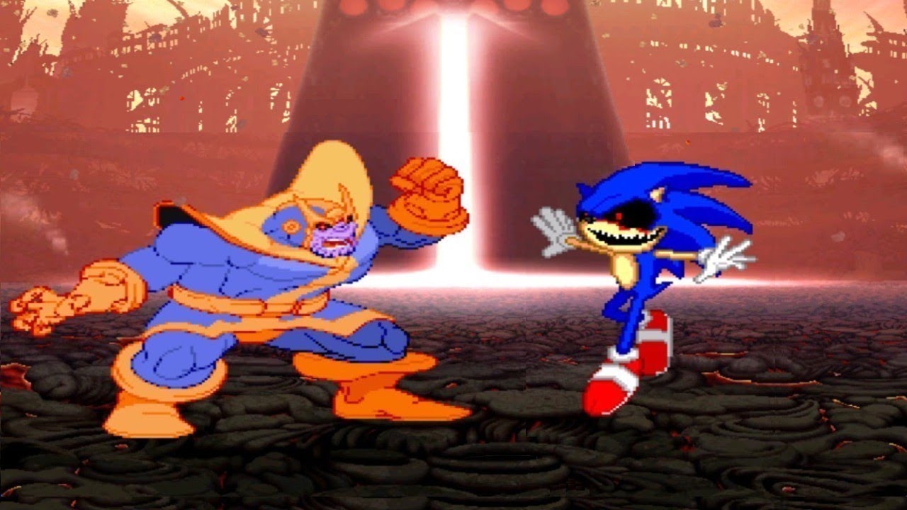 Sonic Exe vs Thanos FINAL BOSS FIGHT🔥Marvel Mugen Battle of Gods Comics Tribute