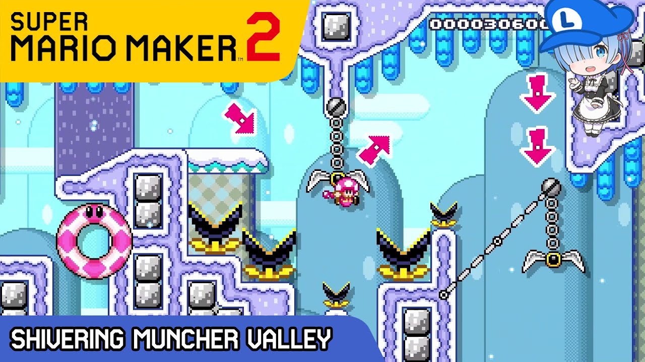 «☆∵Shivering Muncher Valley∴☆» by Markey97 [Super Mario Maker 2]