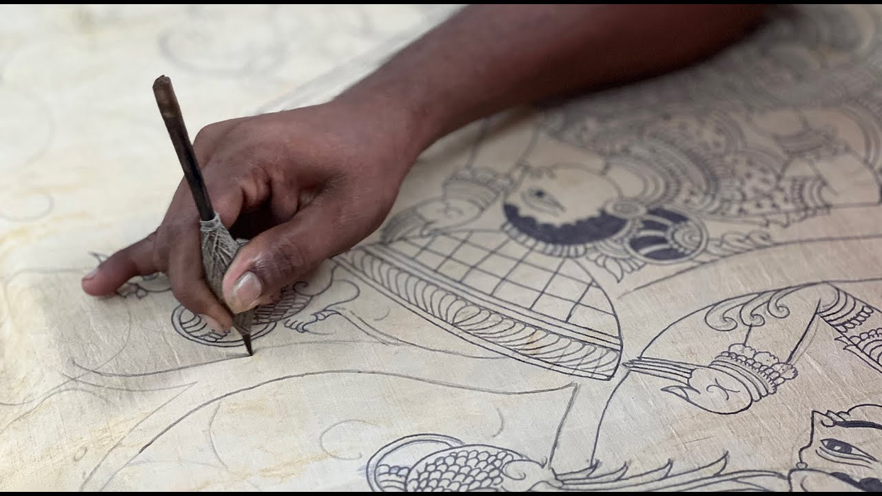 Kalamkari — The Making of a Hand-Painted Silk Scarf | NALOM