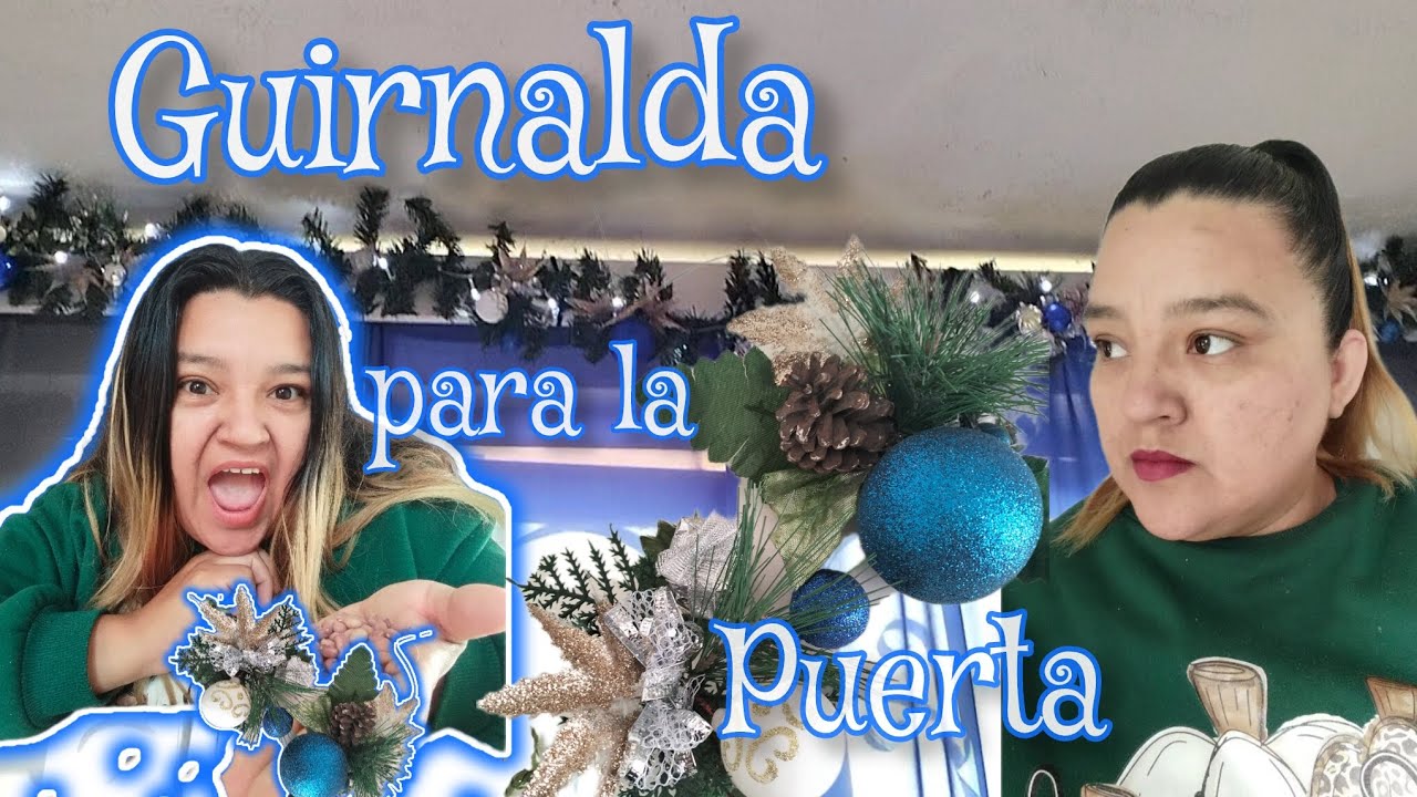 Guirnalda en color azul para la entrada.