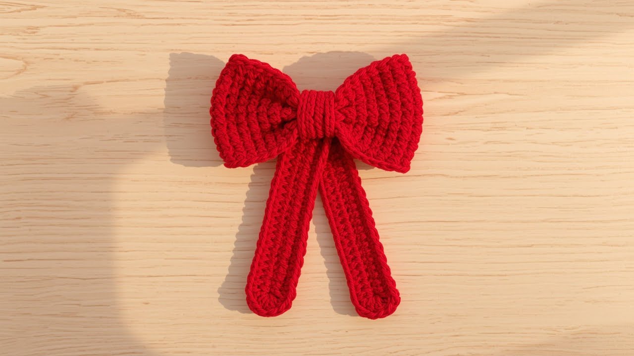 Easy Crochet Bow 🎀 | Cute Bow with Long Tails | Handmade Crochet Pattern