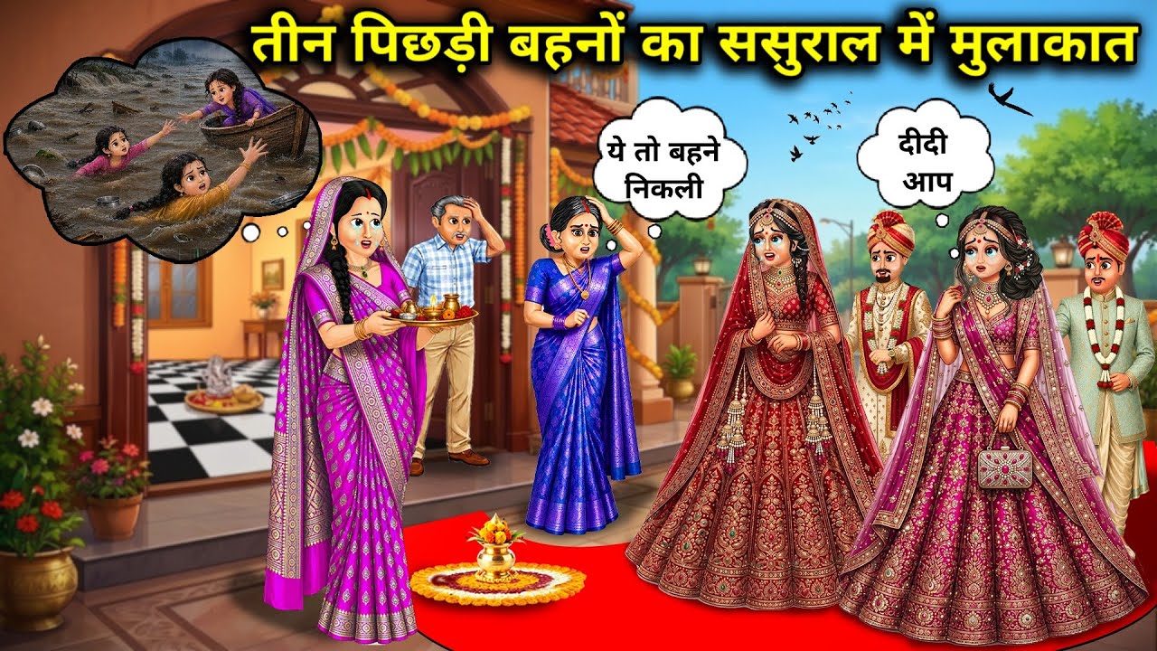 तीन पिछड़ी बहनों का ससुराल में मुलाकात||A meeting of three sisters from backward backgrounds at thei