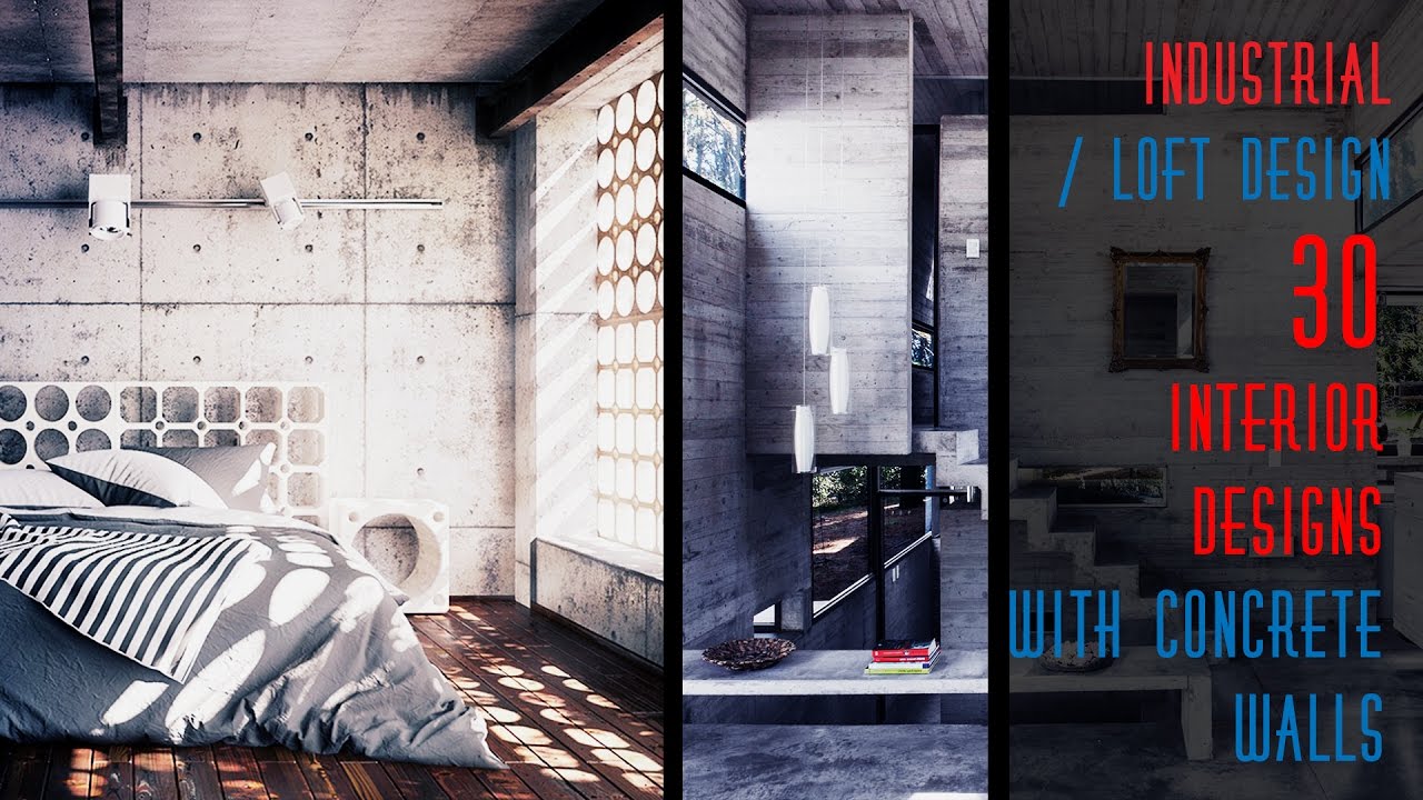 30 Exposed Concrete Walls in Interior Design