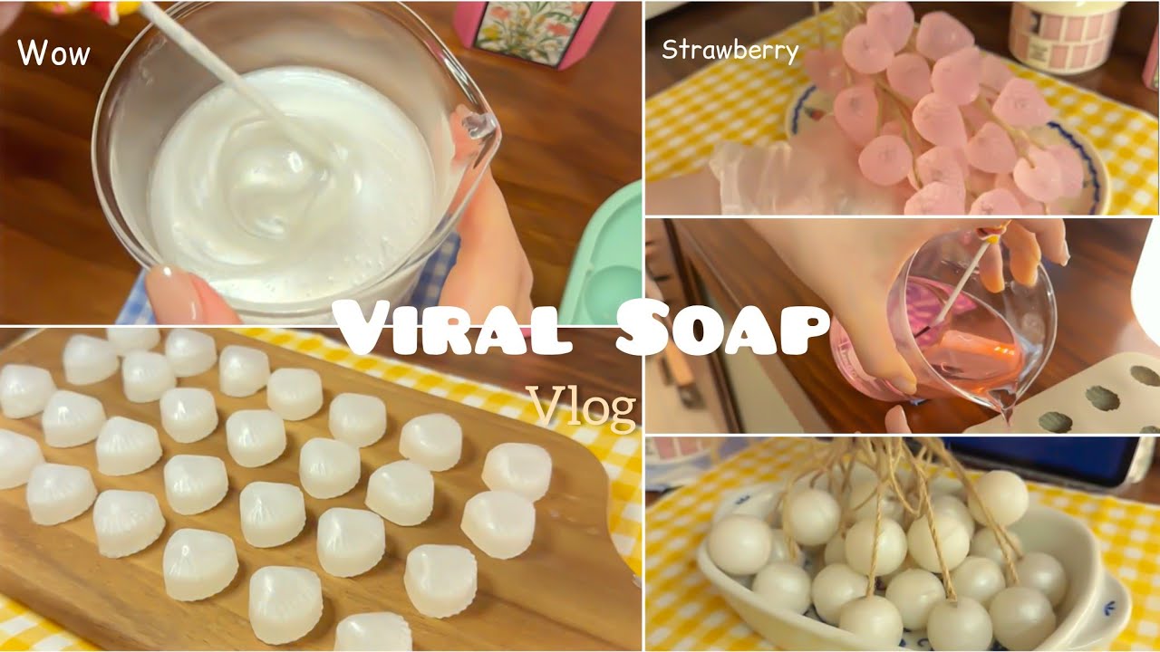 I made viral strawberry & grape soap at home 🍇✨ So pretty you could eat it (but don’t 😅) | DIY
