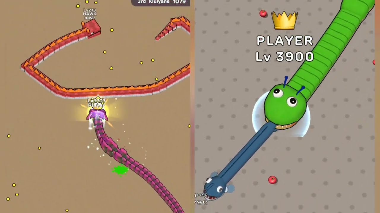 Snake Clash.io VS Worms.io Hungry Game - Best Gameplay Comparison! Which is the Best? #gamingvideos 