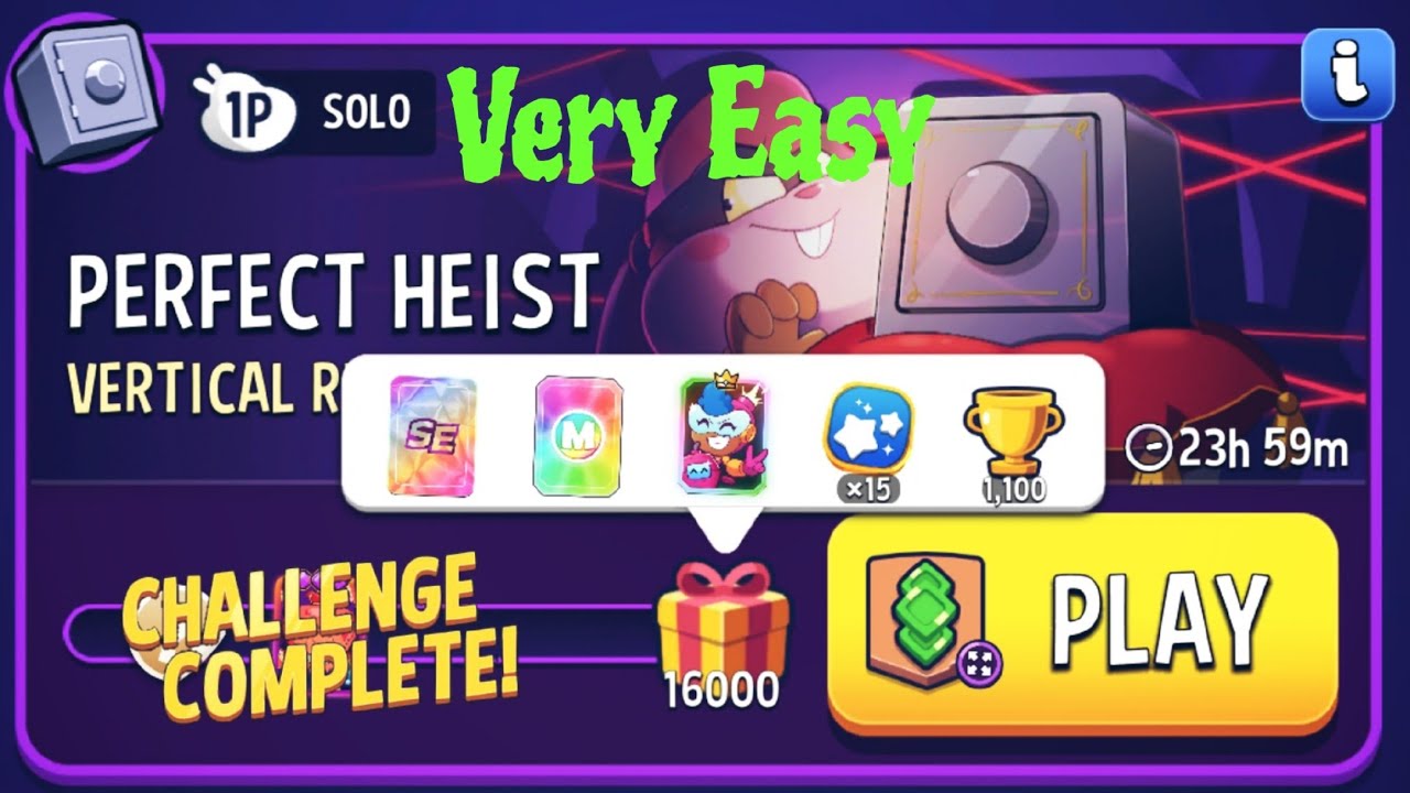 vertical rush supper sized perfect heist solo challenge match masters gameplay.