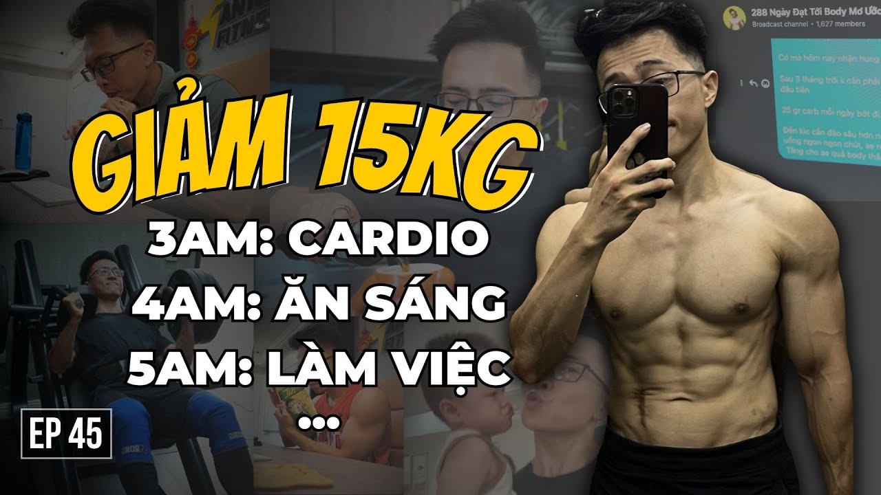 Routine 1 ngày giúp mình GIẢM 15KG, không hề STRESS |Shredan72 EP45| An Nguyễn Fitness