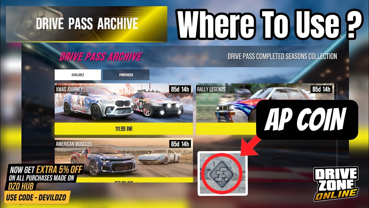 How To Use Ap Coin | All About Drive Pass Archive : Drive Zone Online | @DriveZoneOnline @Devils2999