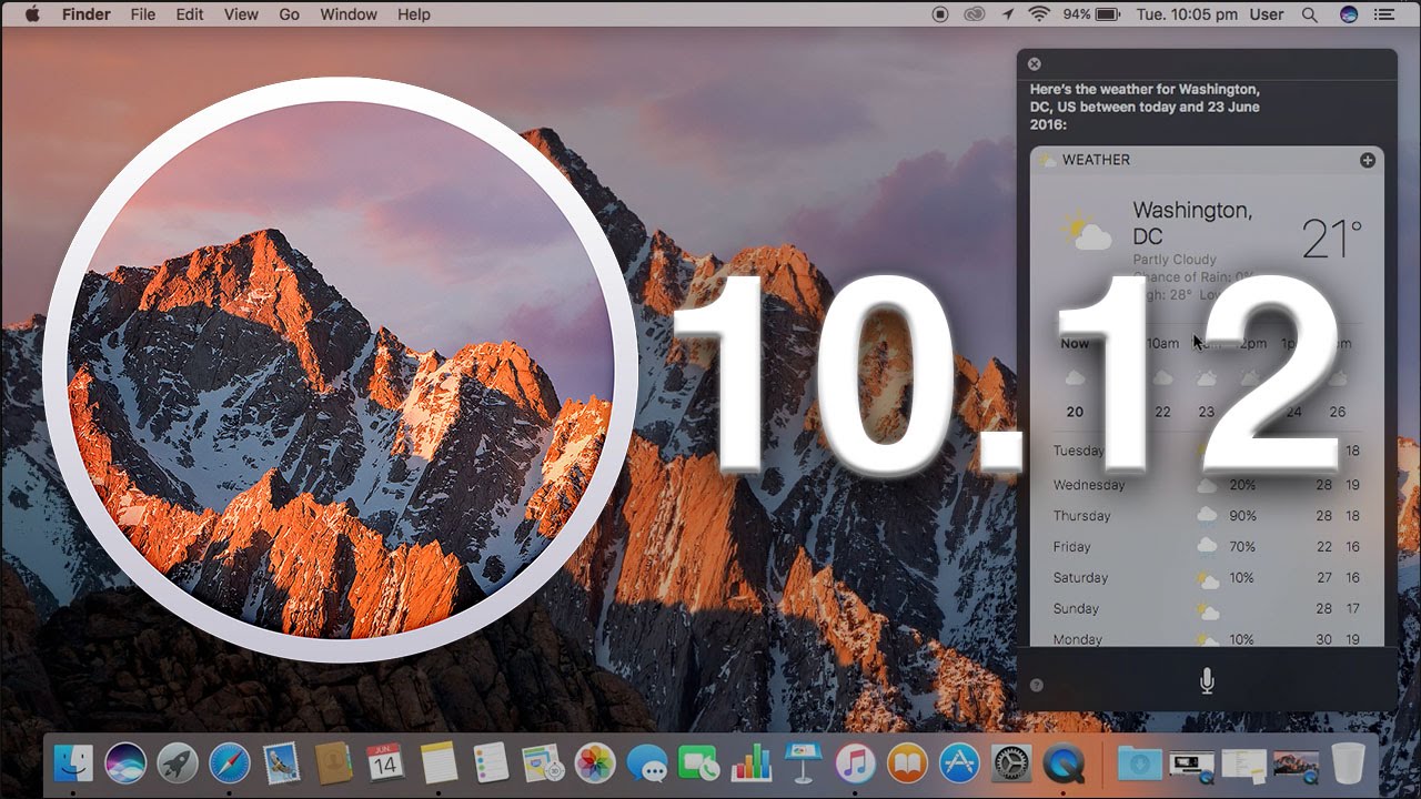 Демонстрация Apple macOS Sierra 10.12 Developer Preview 1