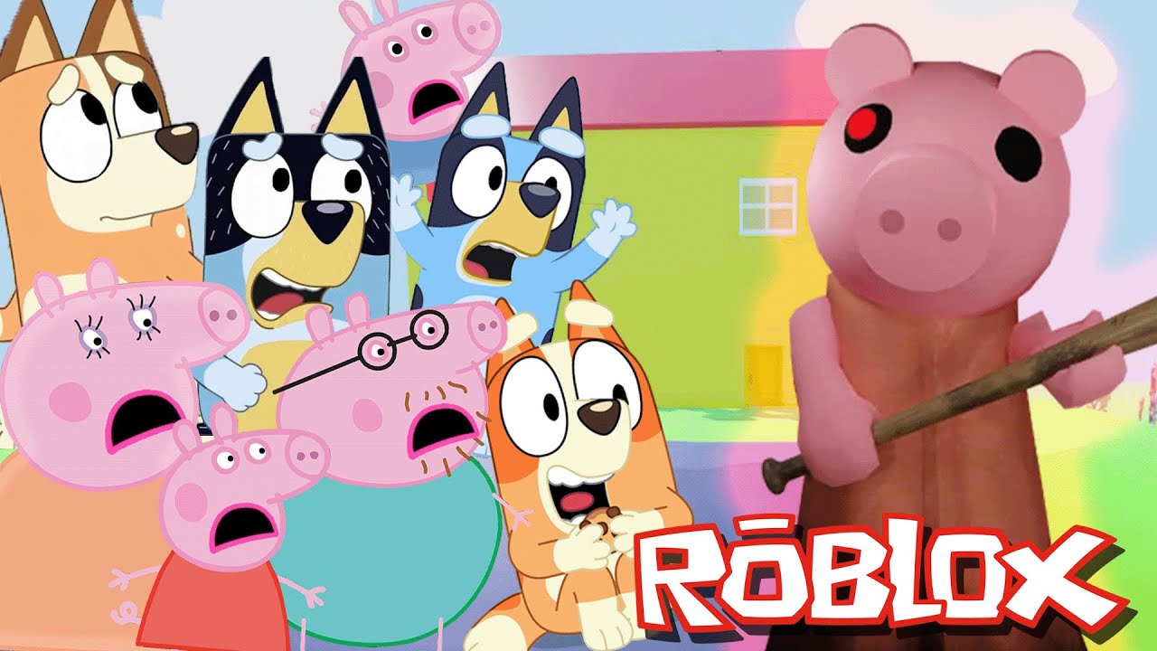 Peppa Pig And Bluey HUNTED by PIGGY in Peppa Pig RP in Roblox