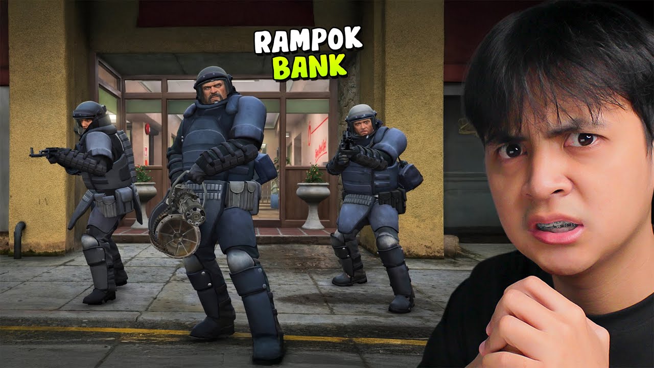 Perampokan Bank Menggunakan Baju Besi Militer - GTA 5 Part 24