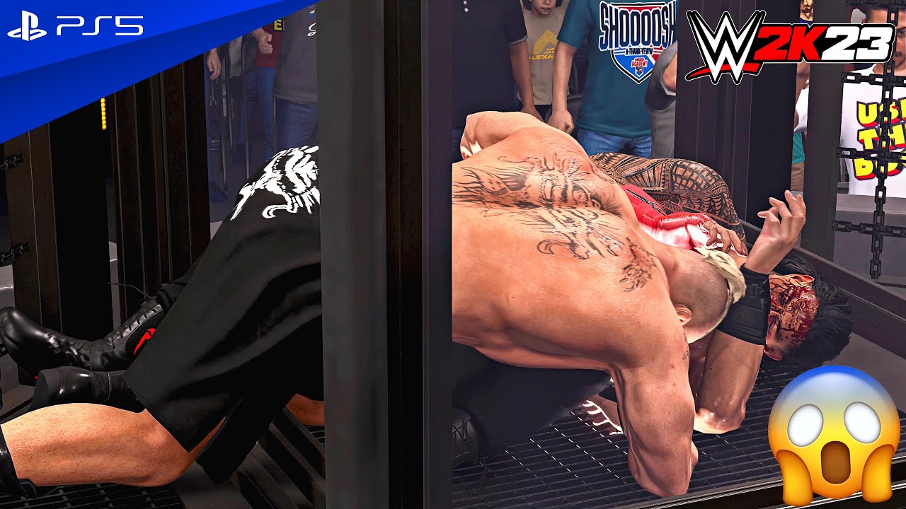WWE 2K23 - Brock Lesnar vs. The Bloodline - Elimination Chamber Match | PS5™ [4K60]