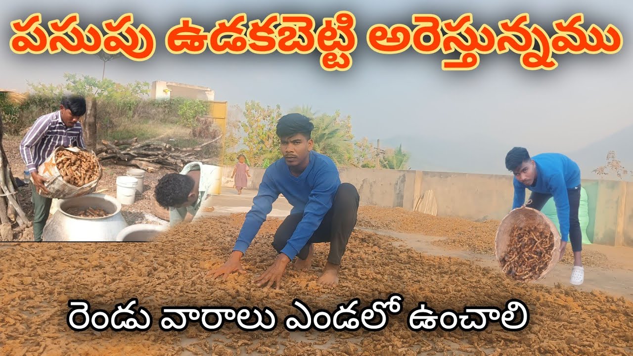 పసుపు ఉడకబెట్టి అరెస్తున్నము