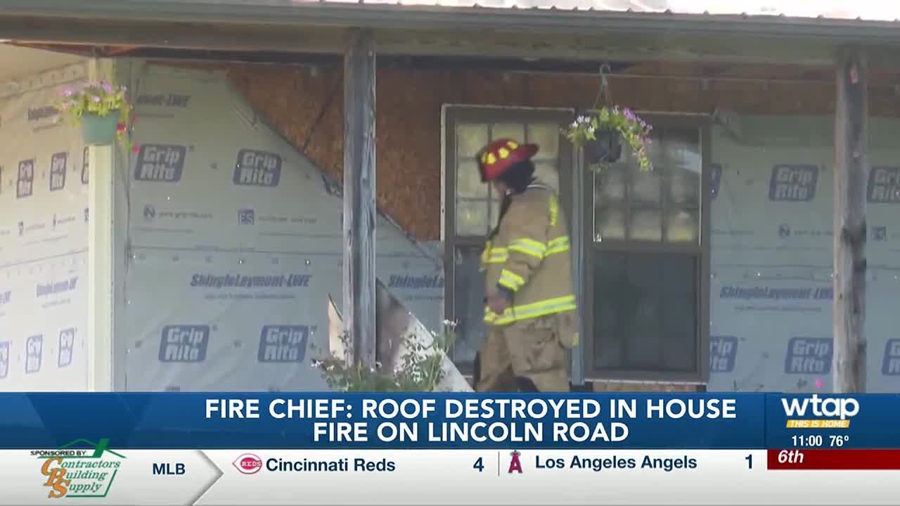 Fire chief: Roof destroyed in house fire outside Parkersburg City limits