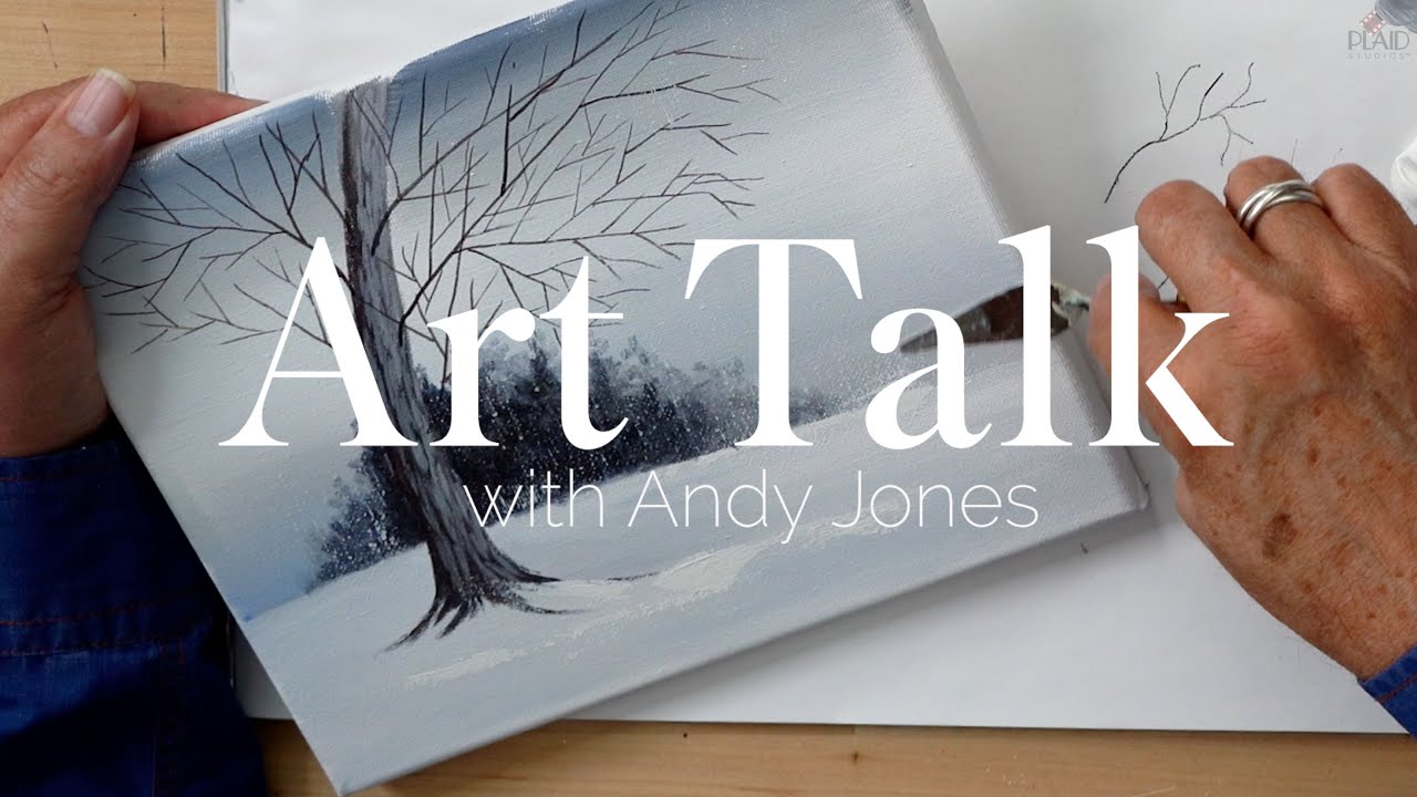 Learn to paint a wintery forest landscape!