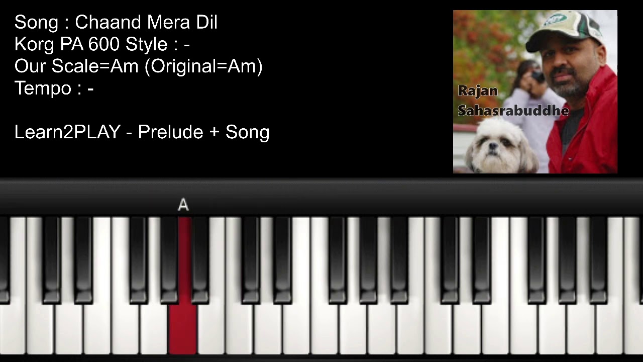 Prelude - Chand Mera Dil - Piano Tutorial - Slow Play - EZ Piano - Lighted Keys - Notes
