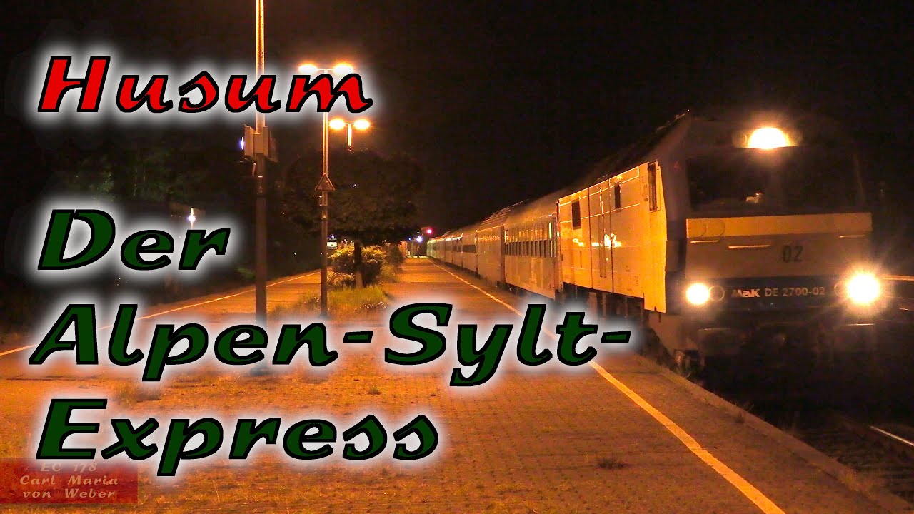 Der Alpen-Sylt-Express mit MAK DE 2700 als Zuglok in Husum und Hattstedt
