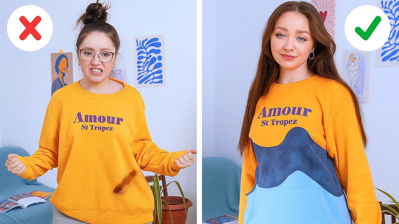 Clothes Transformations at no Cost and Easy Sewing tricks #5MinuteBeat