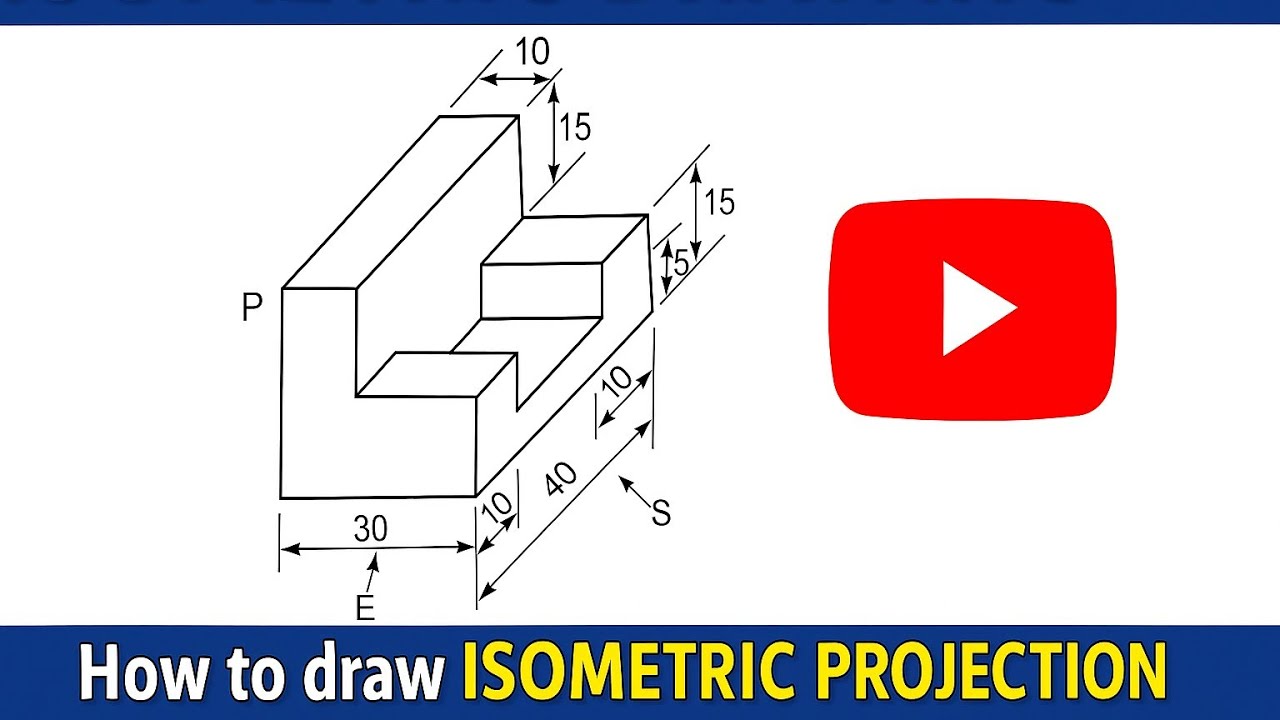 Isometric Drawing Step by step #isometricprojection #drawing 