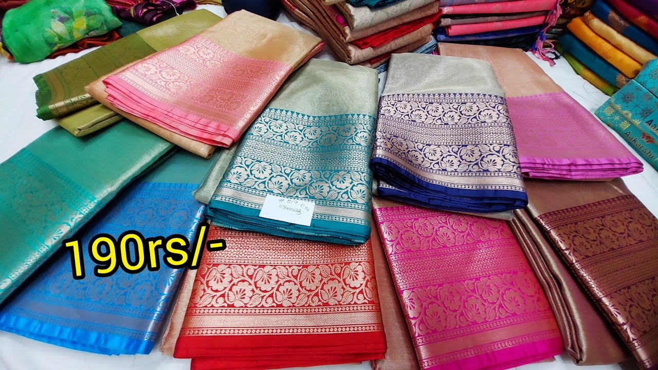 chickpet wholesale fancy sarees @190rs festival special offer prices |single piece courier available