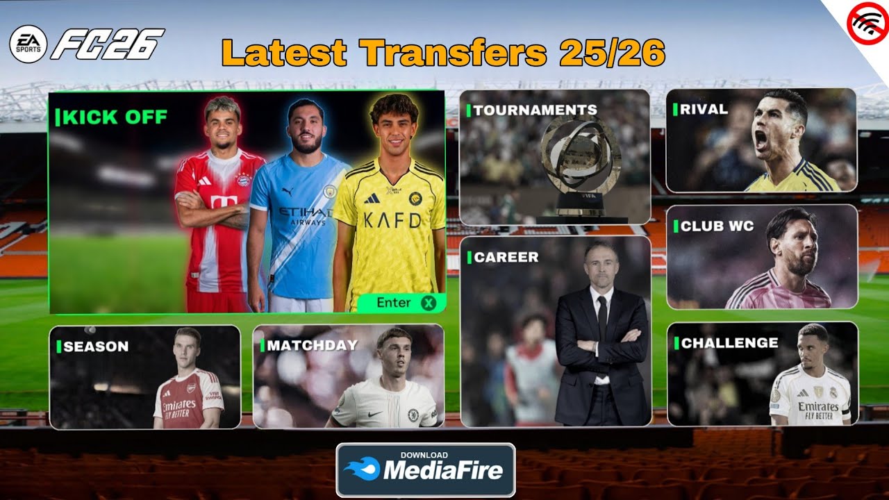 FIFA 16 MOD FC 26 Android Mobile Offline Career Mode PS5 MOD [Apk+obb+data] Лучшая графика