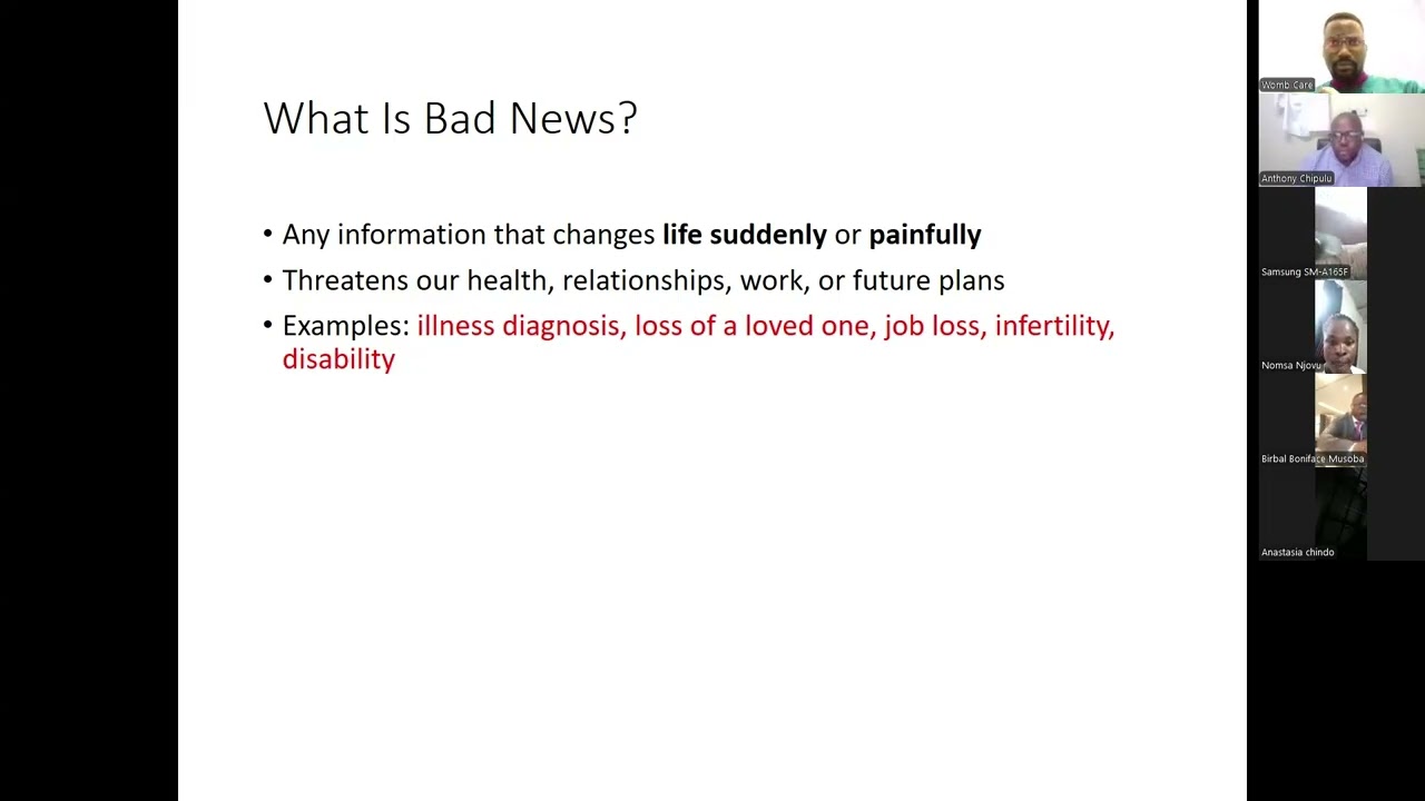 Lets talk about - Dealing with bad news
