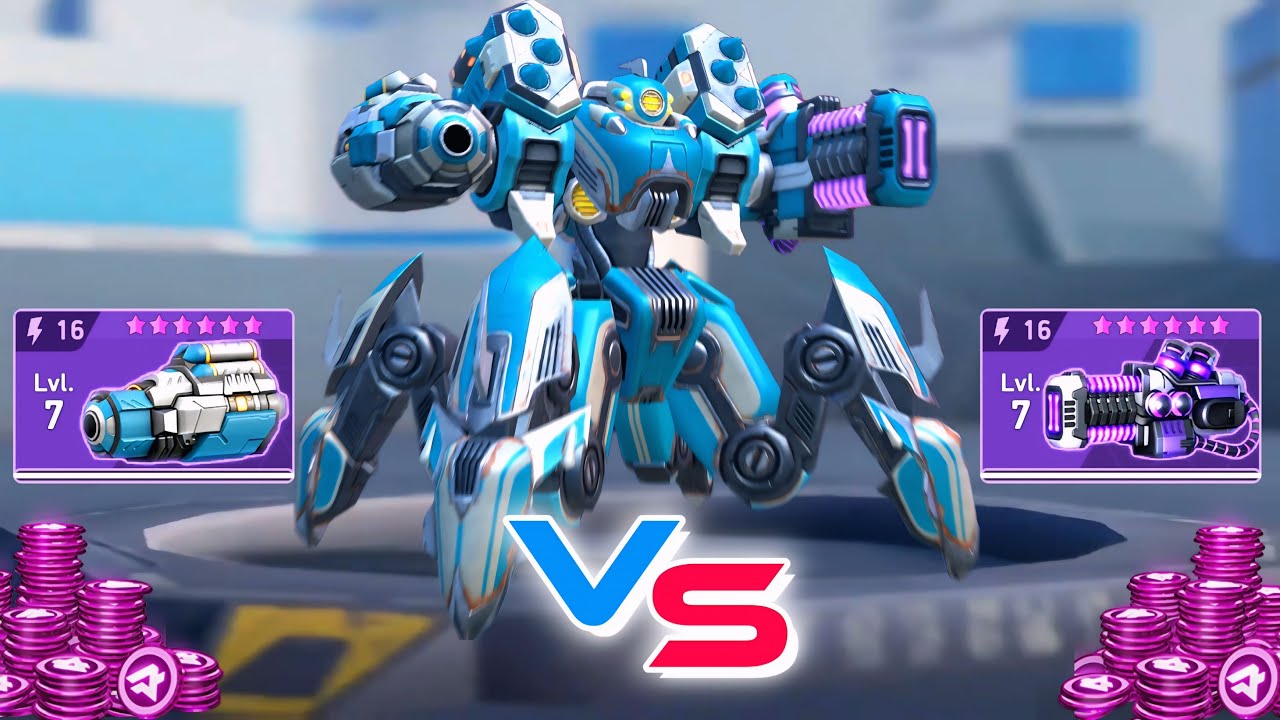 Fusion Cannon 16 vs Voltaic RPG 16 & Scorpius - Mech Arena