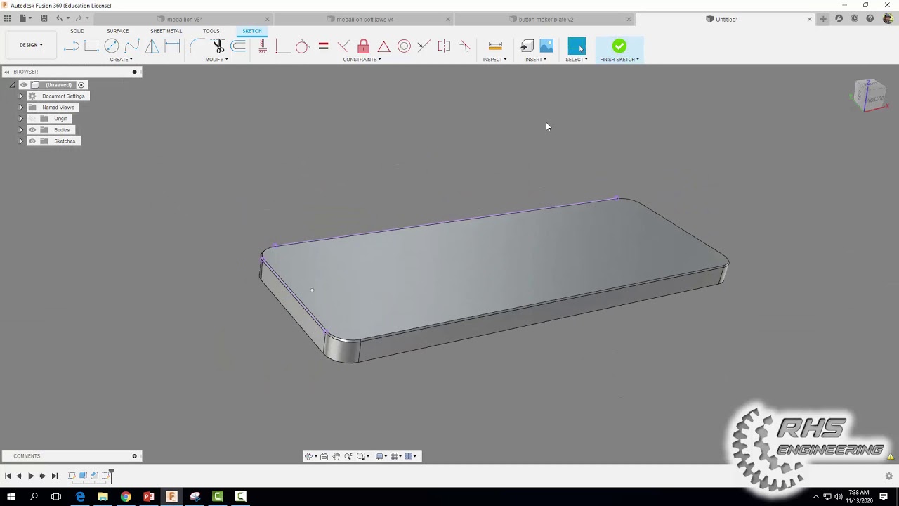 Designing the Button Maker Base Plate with Fusion 360