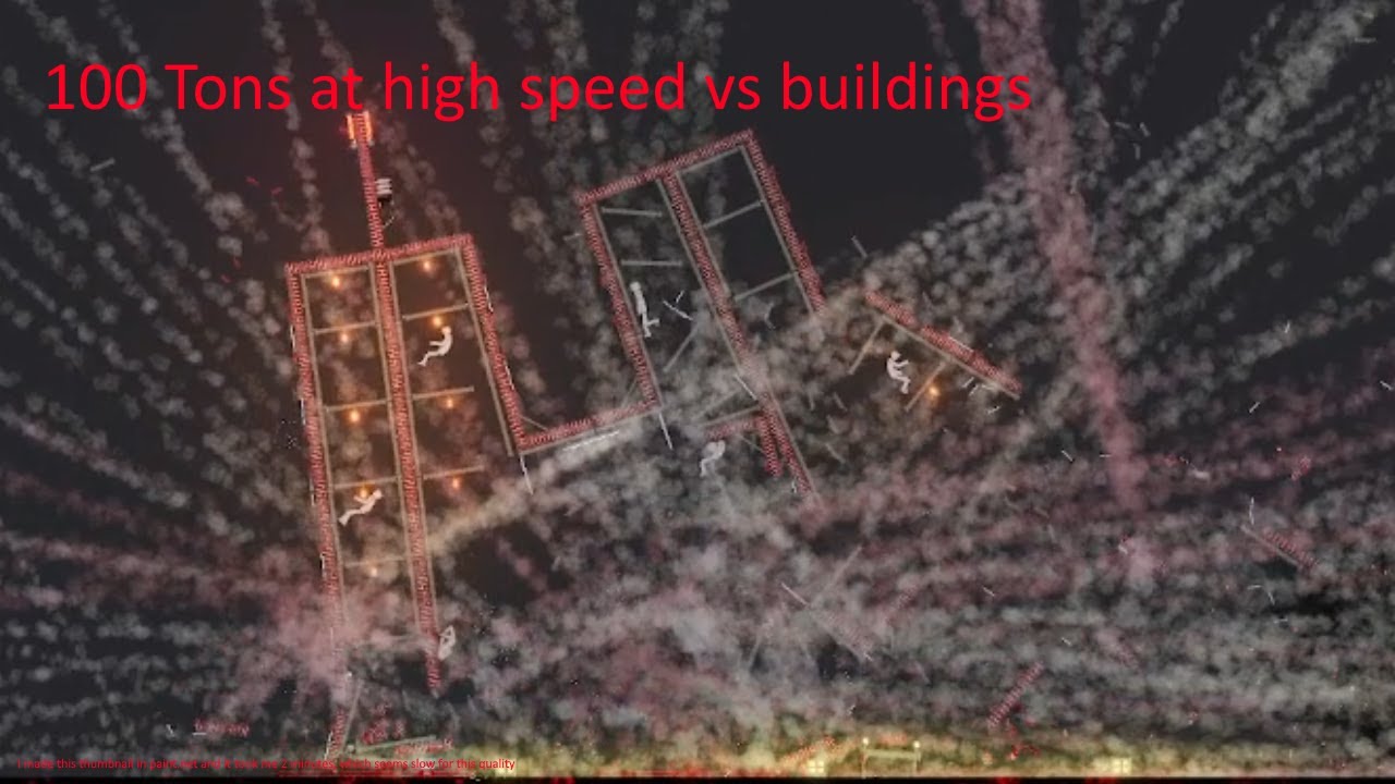 100 Ton weight vs some buildings - People Playground