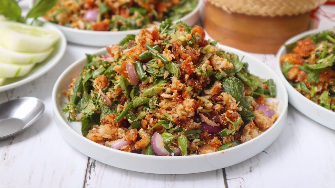 Deep Fried Fish Laab: Laj Nqaj Ntseg Kib