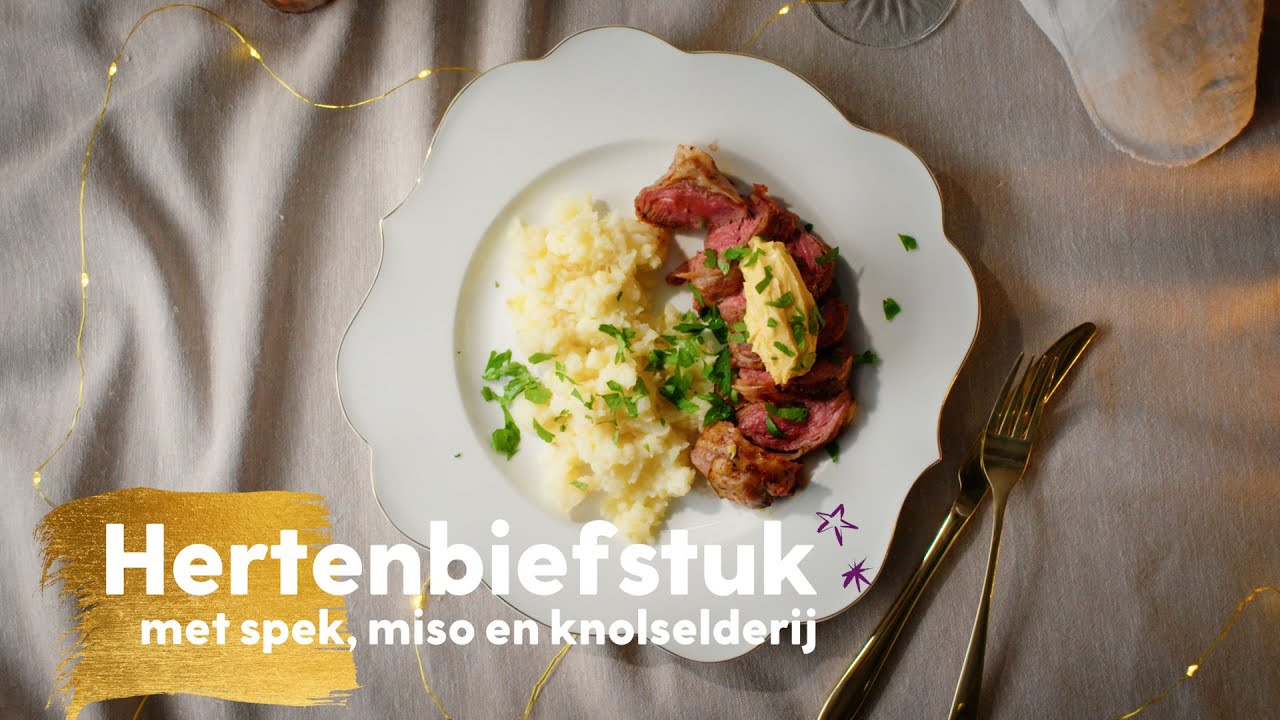 Hertenbiefstuk met miso en knolselderij &ndash; #kerstrecepten &ndash; Allerhande