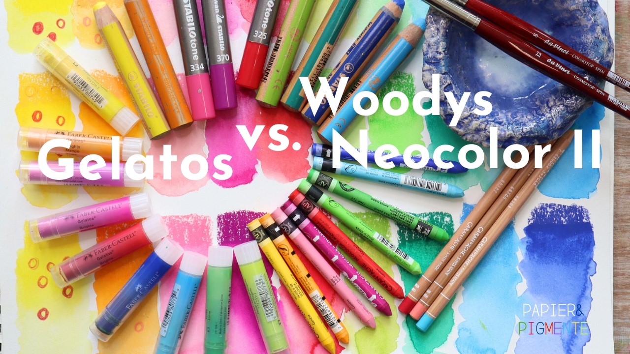 Faber Castell Gelatos im Vergleich mit Woodys und Neocolor II - am Ende bin ich &uuml;berrascht!