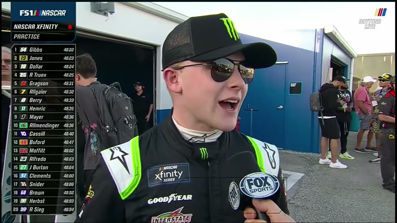 TY GIBBS INTERVIEW AFTER PRACTICE - 2022 NASCAR XFINITY SERIES PRACTICE AT DAYTONA
