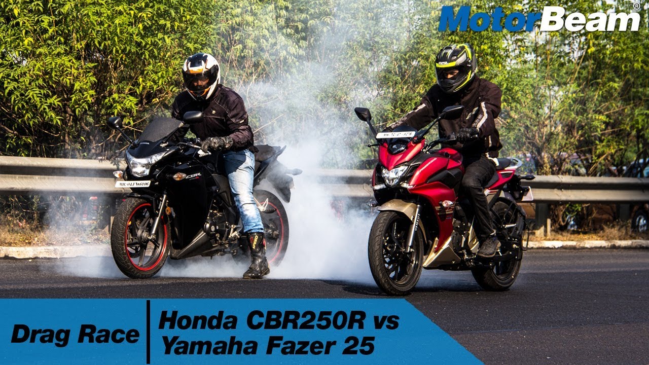 Honda CBR250R vs Yamaha Fazer 25 - Drag Race | MotorBeam