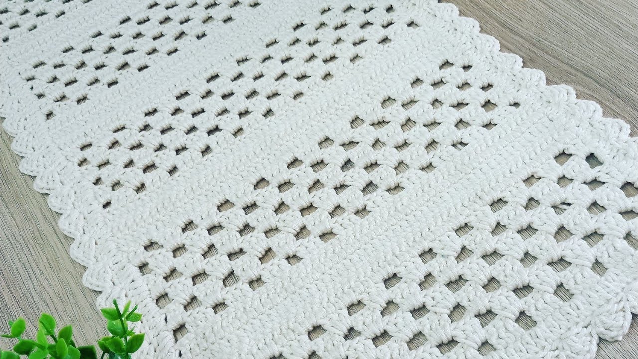 TAPETE EM CROCHÊ SIMPLES E FÁCIL RETANGULAR