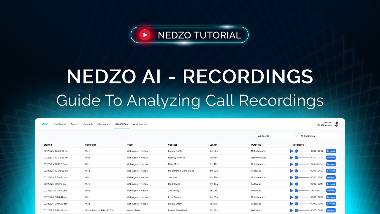Nedzo AI - How To Analyze  Recordings