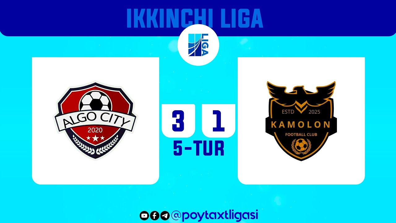 Poytaxt 2-ligasi. 5-tur. Algo City - Kamolon - 3:1