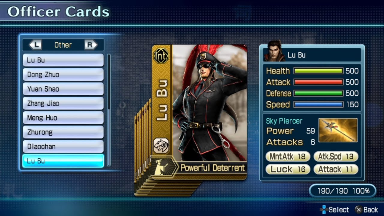 Dynasty Warriors Next All Characters (Including DLC) [PS Vita]