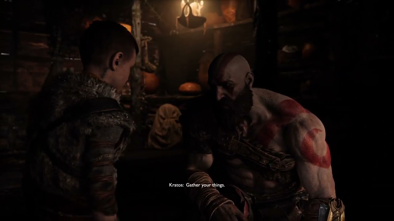 Kratos returns home after fight with Baldur (Full Scene) - God of War 2018