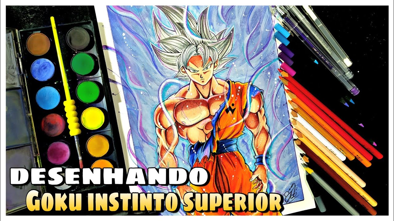 Desenhando o Goku instinto superior completo - Drawing Goku ( Dragon ball super)