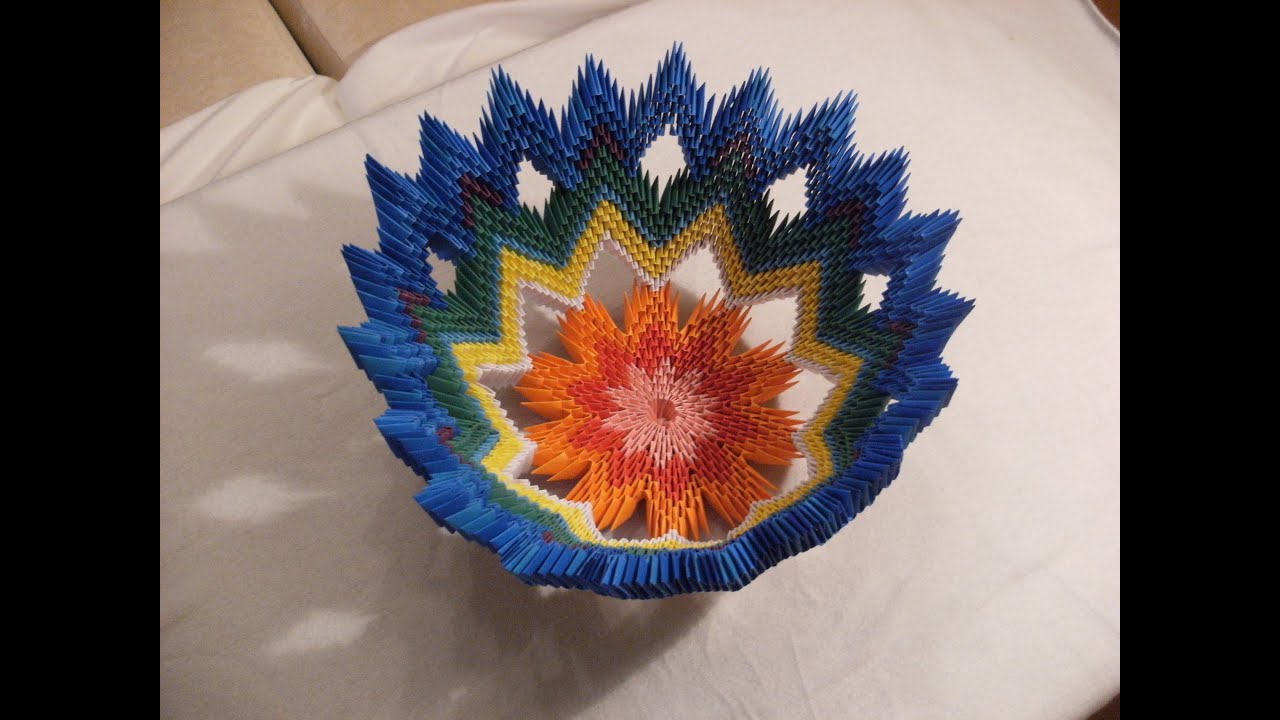 3D origami - VASE FOR FRUITS - misa na owoce - how to make instruction