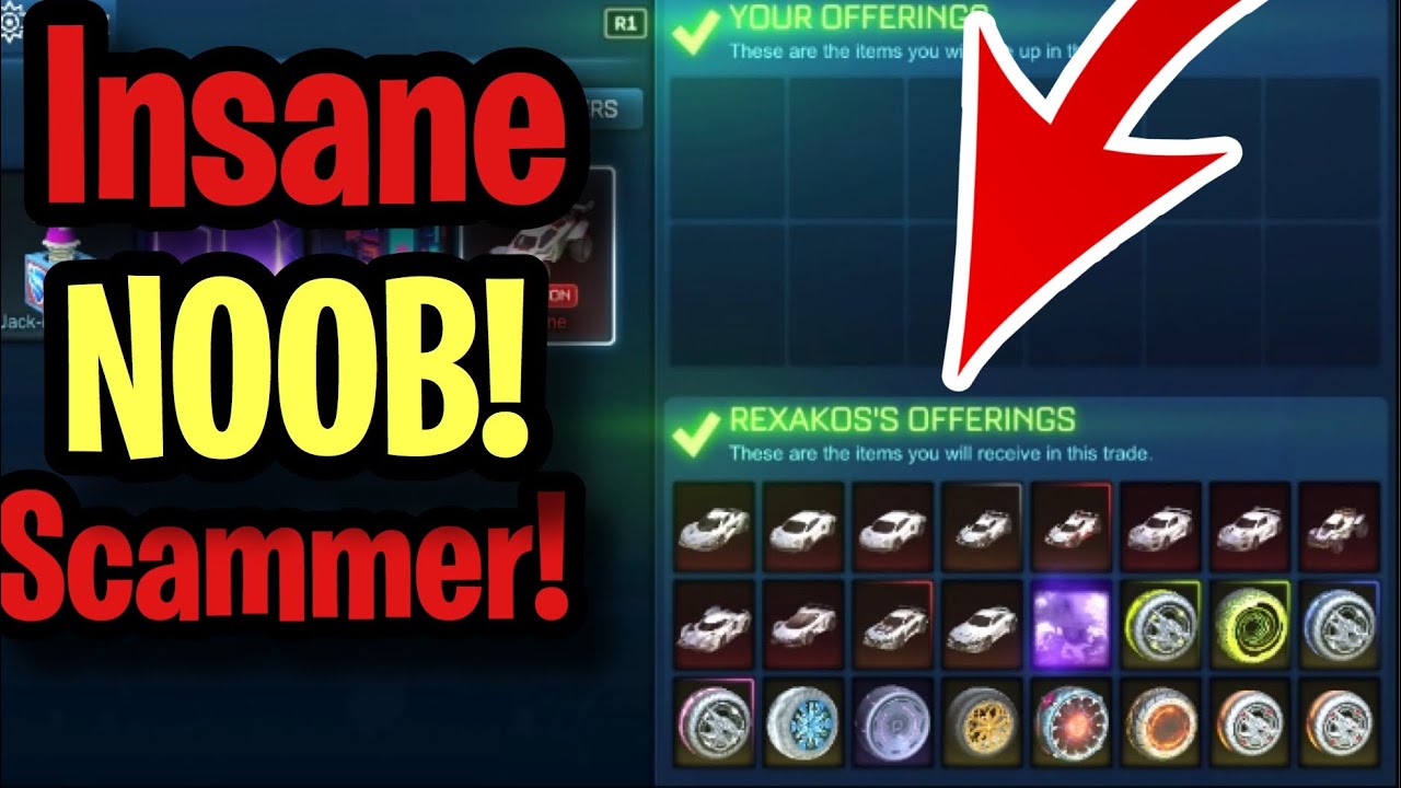 Insane Noob Scammer Loses His Items! (Scammer Gets Scammed) Rocket League