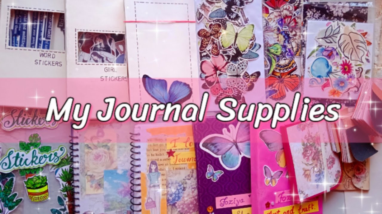My all #journal  supplies 🥰 | @Foziyaartandcraft |#journalsupplies #scrapbooking