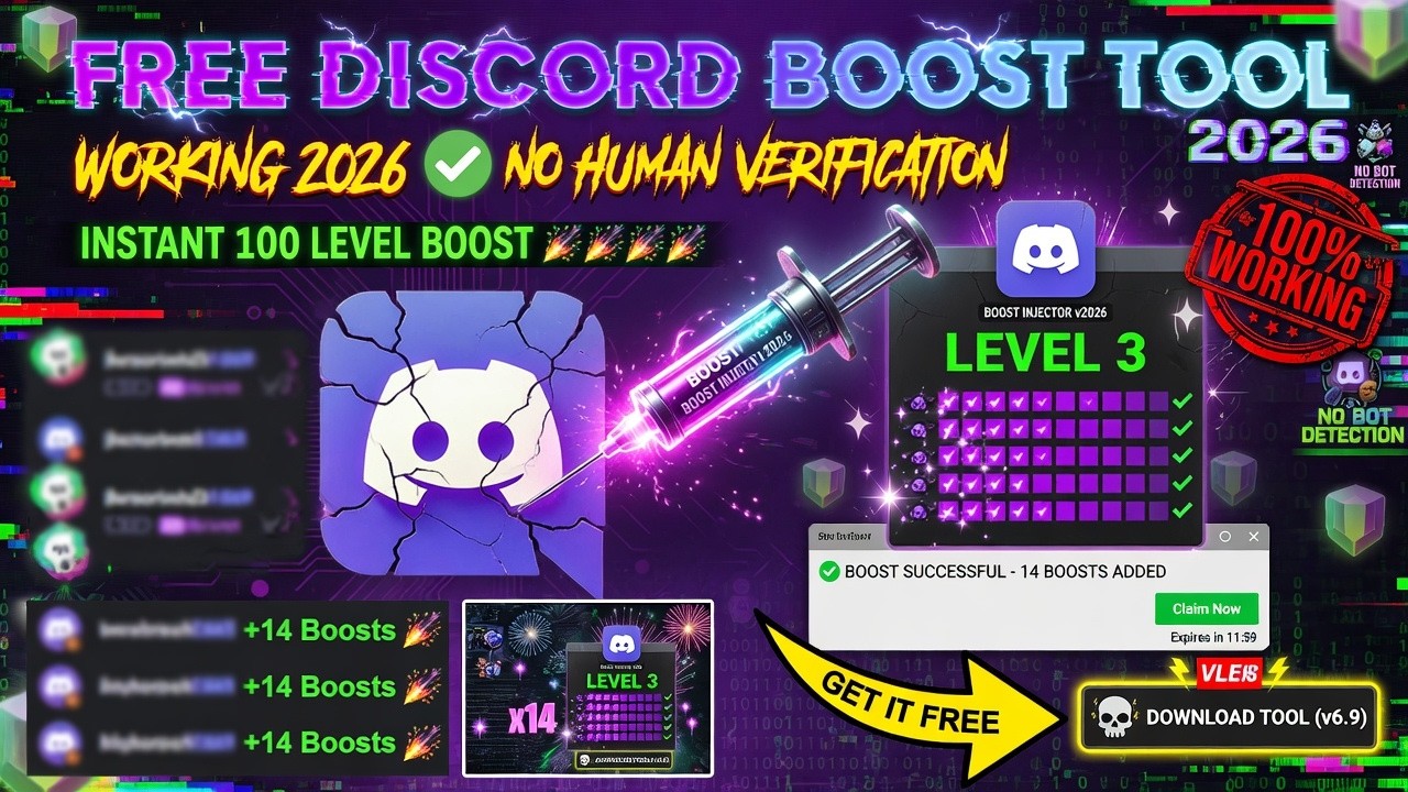 Best Discord Boost Tool 2026 100% Working! Free !!!